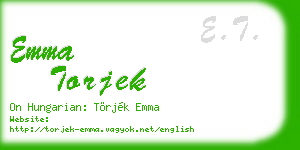 emma torjek business card